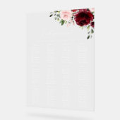 Bourgondische Bloemen, Roze Bloemen, Zitplaatsenka Acryl Bord (Hoek)
