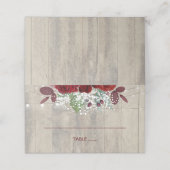 Bourgondische bloemen rustieke houten bruiloft (Buitenkant ongevouwen)