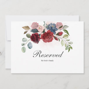Bourgondische bloemenaquarel bruiloft gereserveerd