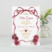 Bourgondische bloemensjerlintint met gouden kroon kaart (Staand voorkant)