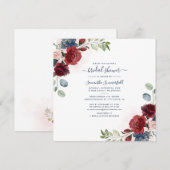 Bourgondische bloemige Eucalyptus Script Bruidsuit Kaart (Voorkant / Achterkant)