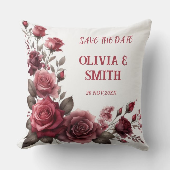 Bourgondische bloesem Elegance Sierkussen (Voorkant)