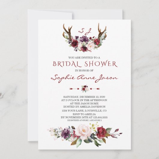 Bourgondische Blosende Plum Bloemige Geweien Bruil Kaart (Voorkant)