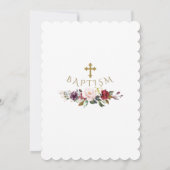 Bourgondische Blush Bloem Gouden Glitter Frame Doo Kaart (Achterkant)