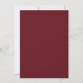 Bourgondische Blush Bloemen Bruiloft   Kaart (Achterkant)