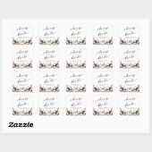 Bourgondische Boho Bloemrijke Bruidsdouche Vierkante Sticker (Vel)