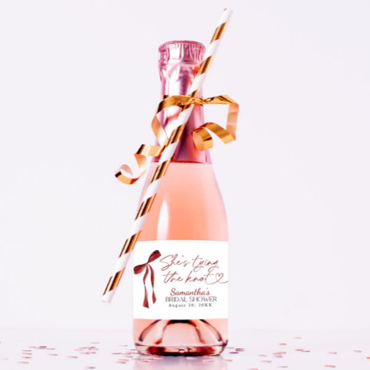 Bourgondische boog Ze bindt het knoop Vrijgezellen Sparkling Wijnetiket