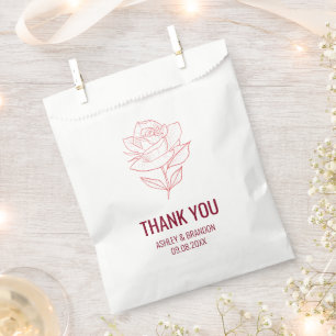 Bourgondische Botanische Roze Trouw Dank Je Bedankzakje