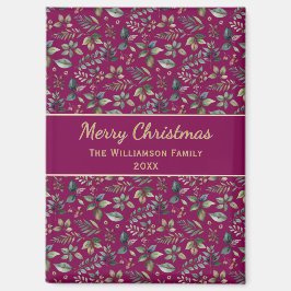 Bourgondische botanische vrolijke kerst gepersonal magneet