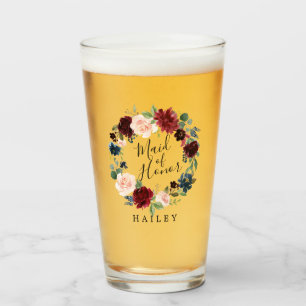 Bourgondische bouquet-krans   bruidsmeisje glas