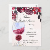 Bourgondische bruidsdouche uitnodiging (Voorkant / Achterkant)