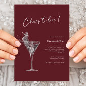 Bourgondische bruidsdouche uitnodiging - Proost op