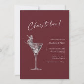 Bourgondische bruidsdouche uitnodiging - Proost op (Voorkant)