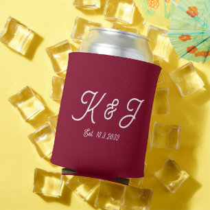 Bourgondische bruiloft gunst monogram Koelbox Blikjeskoeler