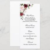 Bourgondische bruiloft menu Sjabloon (Voorkant / Achterkant)