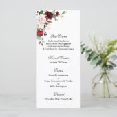 Bourgondische bruiloft menu Sjabloon (Staand voorkant)