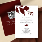 Bourgondische bruiloft uitnodiging met QR-code