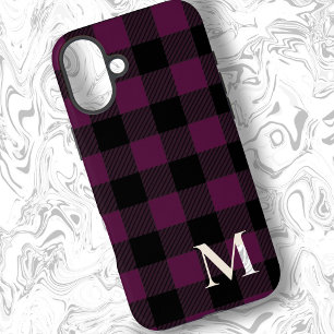Bourgondische Buffalo Plaid-controle iPhone 16 Plus Hoesje