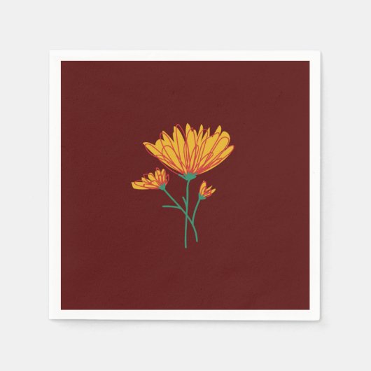 Bourgondische Calendula Napkins Servet (Voorkant)
