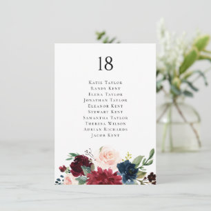 Bourgondische en marine botanische huwelijksstoelk