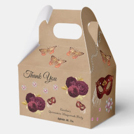Bourgondische Engelse Rozen, Quinceañera Masquerad Bedankdoosjes
