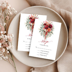 Bourgondische Eucalyptus Boho Herfst Bloemstuk RSV RSVP Kaartje