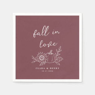 Bourgondische 'Fall in Love' Pompoen Bruiloftsborr Servet
