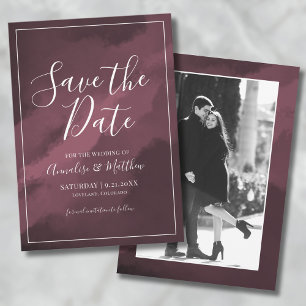 Bourgondische fototrouwkaart 'Save the Date' Kaart