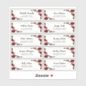 Bourgondische gasten Naam en adres Wedding Label (Vel)