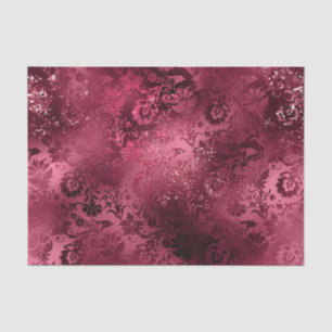 Bourgondische glam folie glitters damast tissuepapier