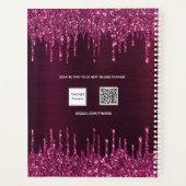 Bourgondische glitter druppels naam 2026 planner (Achterkant)