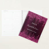 Bourgondische glitter druppels naam 2026 planner (Display)