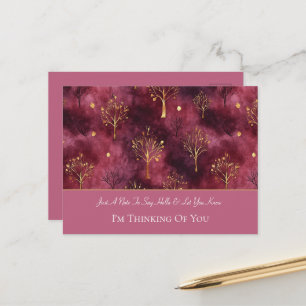 Bourgondische Gouden Bomen Denken Aan Jou Briefkaart