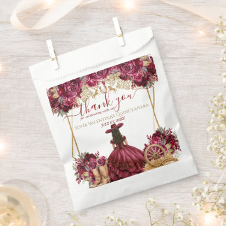 Bourgondische Gouden Charra Quinceanera Cowboylaar Bedankzakje
