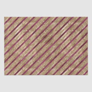 Bourgondische gouden glitter strepen tissuepapier