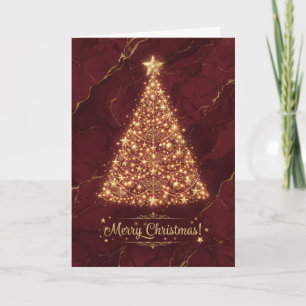 Bourgondische Gouden Kerstboom Kaart