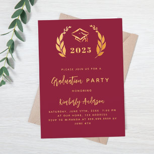 Bourgondische gouden lauwerkrans 2025 Graduation P Kaart