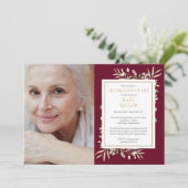 Bourgondische groenfeest levensfoto kaart (Staand voorkant)