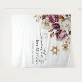 Bourgondische Herfst Bat Mitzvah Achtergrond Wandkleed (Voorkant (horizontaal))