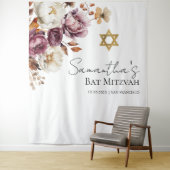 Bourgondische Herfst Bat Mitzvah Achtergrond Wandkleed (In situ)