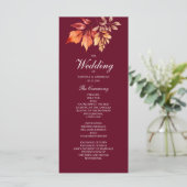 Bourgondische herfst bruiloft programma (Staand voorkant)