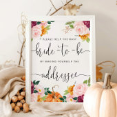 Bourgondische herfst helpt de drukke bruid bij het poster