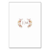 Bourgondische Herfst herfst bloemenbruiloft tafel Kaart (Achterkant)