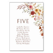 Bourgondische Herfst herfst bloemenbruiloft tafel Kaart (Voorkant)