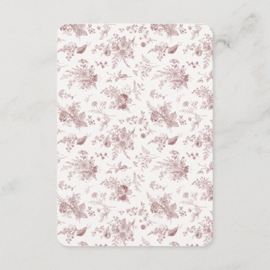 Bourgondische Herfst Toile de Jouy Details Kaart I (Achterkant)