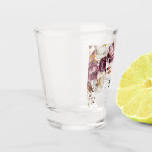 Bourgondische herfstbloem bruiloft bruidsfeest shot glas (Links)