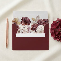 Bourgondische Hortensia Herfst Bruiloft Envelope