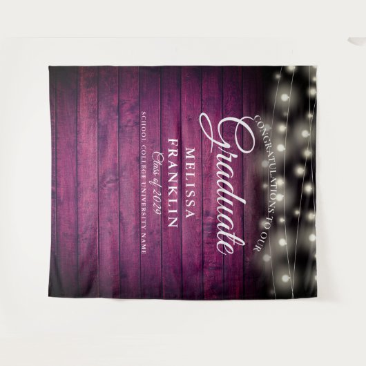 Bourgondische houten slingerlichten afstudeer acht wandkleed (Voorkant (horizontaal))