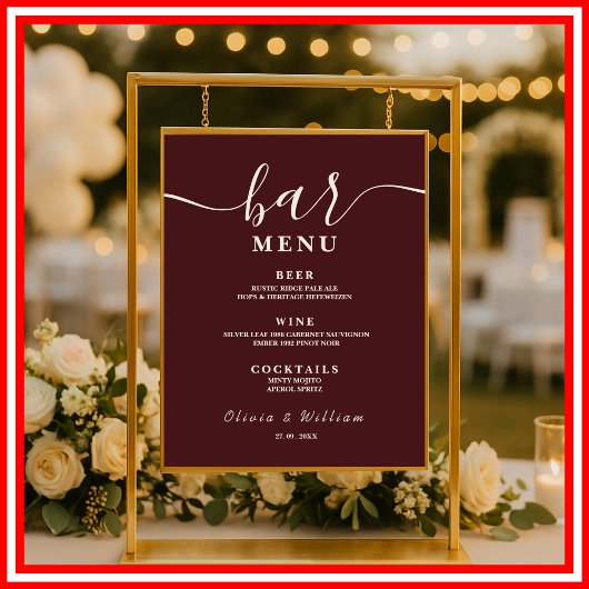 Bourgondische huwelijksbarmenu poster