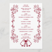 Bourgondische klokken Scrollwork Ontwerp Wedding Programma (Achterkant)